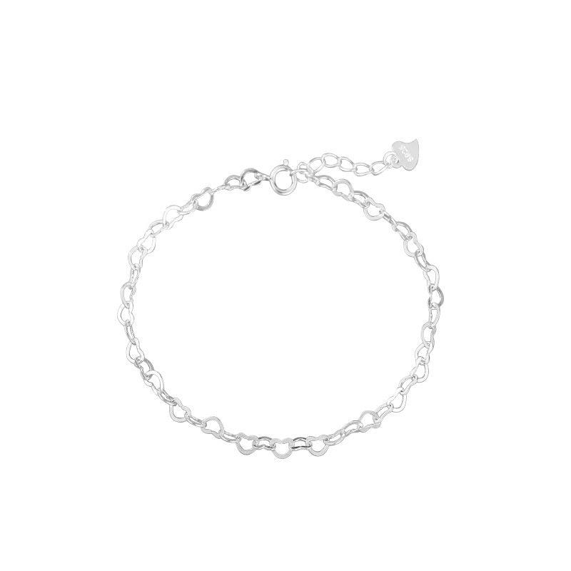 S925 Silver Heart Bracelet Simple Temperament Heart-shaped