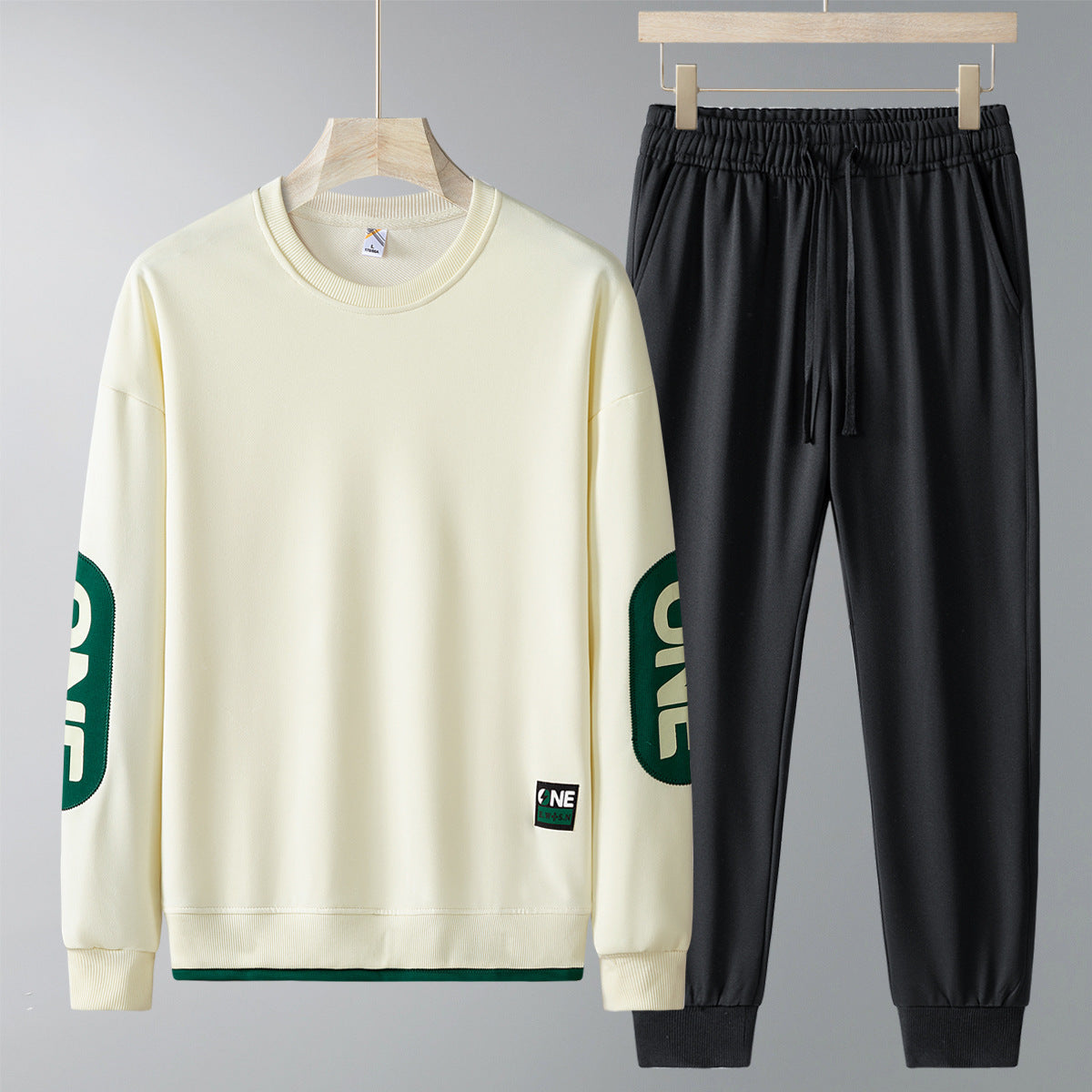 Spring And Autumn New Casual Sweatshirt Trousers Set For Men