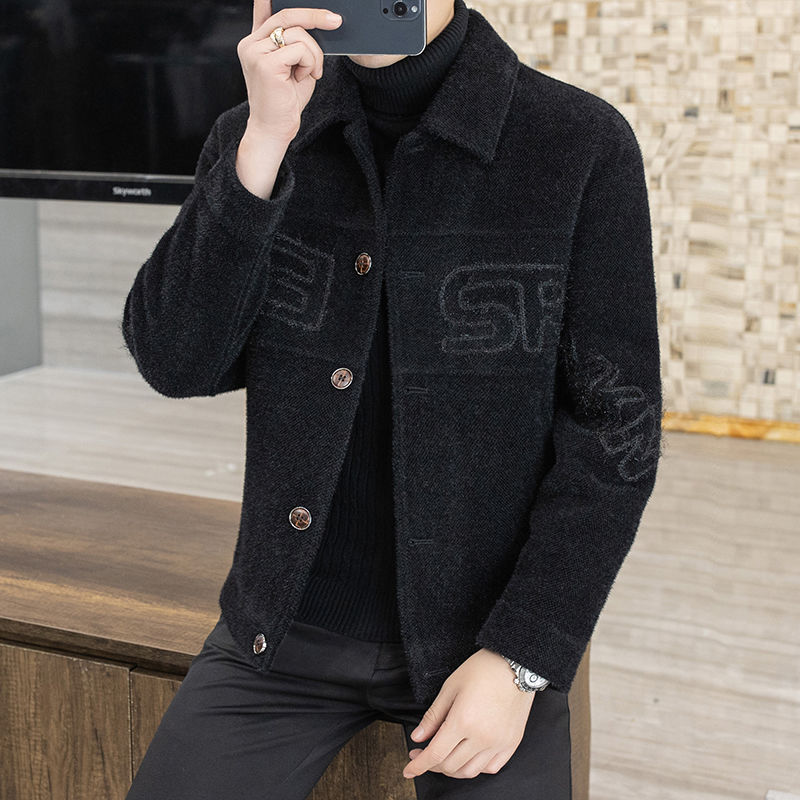 Woolen Jacket Coat Men's Lapel Short