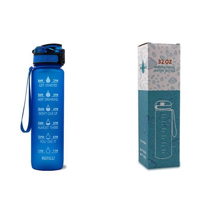 1L Tritan Motivational Water Bottle with Time Marker – Leakproof Flip - Top Sports Bottle with Strap & Strainer for Fitness, Gym, and Outdoor Use by LUXE AHMAR – Available at LUXE AHMAR
