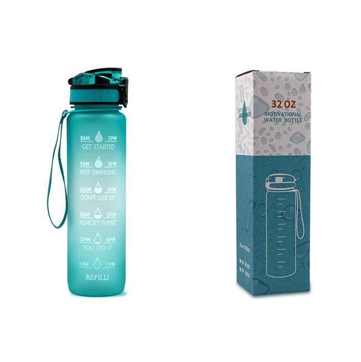 1L Tritan Motivational Water Bottle with Time Marker – Leakproof Flip - Top Sports Bottle with Strap & Strainer for Fitness, Gym, and Outdoor Use by LUXE AHMAR – Available at LUXE AHMAR