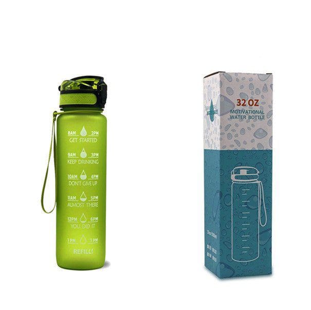 1L Tritan Motivational Water Bottle with Time Marker – Leakproof Flip - Top Sports Bottle with Strap & Strainer for Fitness, Gym, and Outdoor Use by LUXE AHMAR – Available at LUXE AHMAR