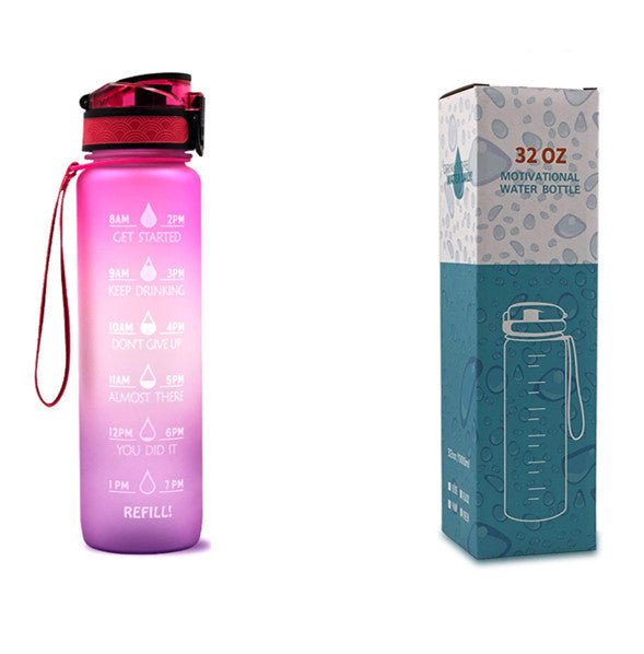 1L Tritan Motivational Water Bottle with Time Marker – Leakproof Flip - Top Sports Bottle with Strap & Strainer for Fitness, Gym, and Outdoor Use by LUXE AHMAR – Available at LUXE AHMAR