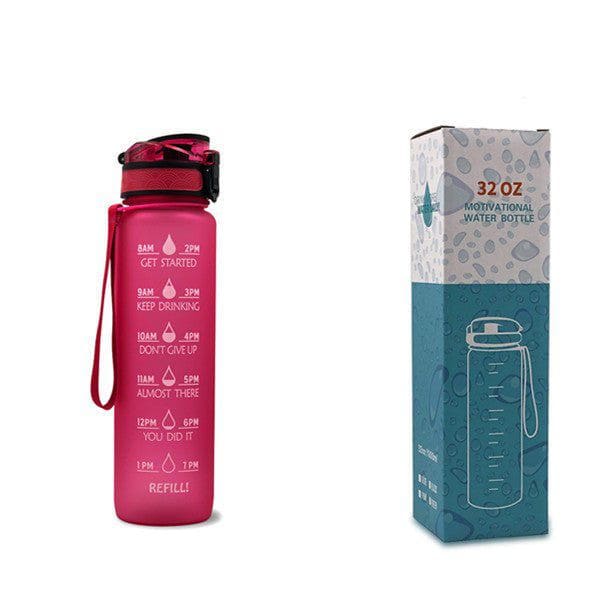 1L Tritan Motivational Water Bottle with Time Marker – Leakproof Flip - Top Sports Bottle with Strap & Strainer for Fitness, Gym, and Outdoor Use by LUXE AHMAR – Available at LUXE AHMAR