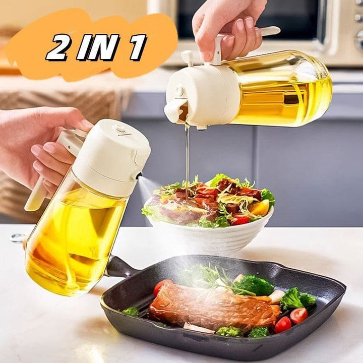 2 - in - 1 Olive Oil Sprayer & Dispenser – 470ML Glass Oil Bottle for Cooking, BBQ, Air Fryer | Dual - Mode Spray & Pour Design for Vinegar, Soy Sauce, More by LUXE AHMAR – Available at LUXE AHMAR