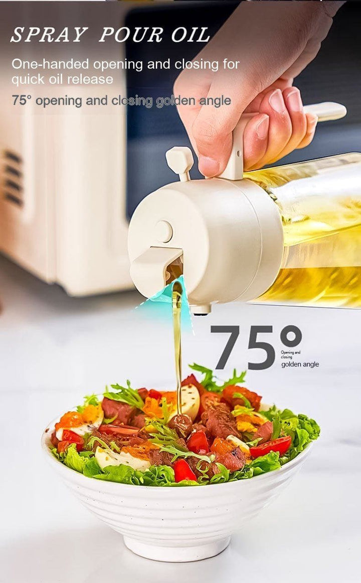 2 - in - 1 Olive Oil Sprayer & Dispenser – 470ML Glass Oil Bottle for Cooking, BBQ, Air Fryer | Dual - Mode Spray & Pour Design for Vinegar, Soy Sauce, More by LUXE AHMAR – Available at LUXE AHMAR