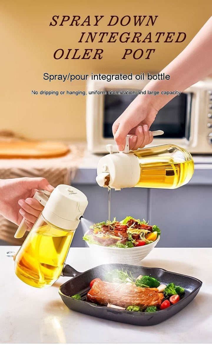 2 - in - 1 Olive Oil Sprayer & Dispenser – 470ML Glass Oil Bottle for Cooking, BBQ, Air Fryer | Dual - Mode Spray & Pour Design for Vinegar, Soy Sauce, More by LUXE AHMAR – Available at LUXE AHMAR