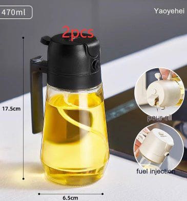 2 - in - 1 Olive Oil Sprayer & Dispenser – 470ML Glass Oil Bottle for Cooking, BBQ, Air Fryer | Dual - Mode Spray & Pour Design for Vinegar, Soy Sauce, More by LUXE AHMAR – Available at LUXE AHMAR