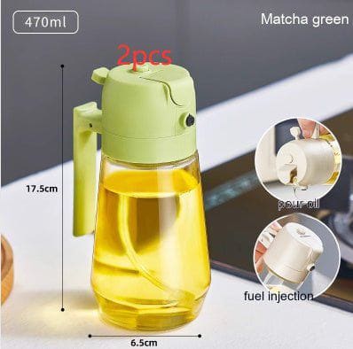 2 - in - 1 Olive Oil Sprayer & Dispenser – 470ML Glass Oil Bottle for Cooking, BBQ, Air Fryer | Dual - Mode Spray & Pour Design for Vinegar, Soy Sauce, More by LUXE AHMAR – Available at LUXE AHMAR