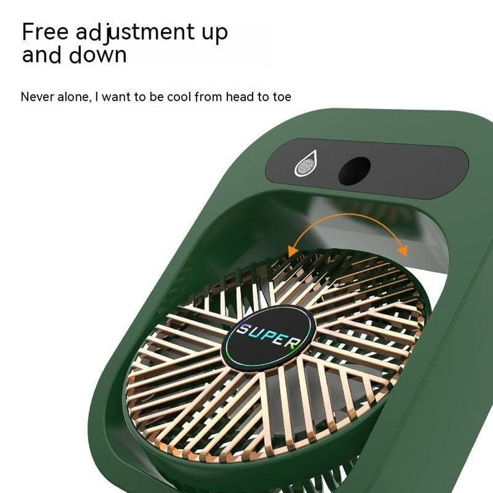 2 - in - 1 USB Rechargeable Misting Fan – Portable Air Cooler & Humidifier with 3 Wind Speeds, Spray Cooling Fan for Desk, Home, Office, Travel by LUXE AHMAR – Available at LUXE AHMAR