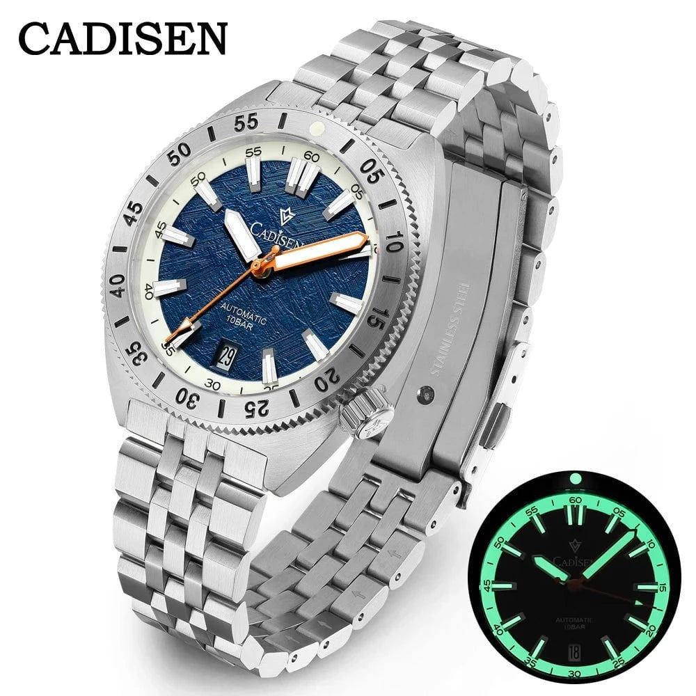2025 CADISEN C8231 Men's Automatic Watch – Meteorite Dial, Sapphire Crystal, 10Bar Waterproof, 8215 Movement, Stainless Steel Business Casual Timepiece by Luxe Ahmar – Available at LUXE AHMAR
