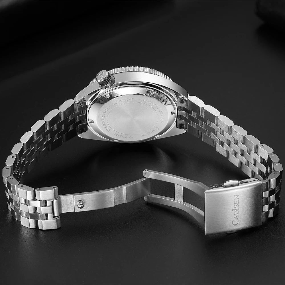 2025 CADISEN C8231 Men's Automatic Watch – Meteorite Dial, Sapphire Crystal, 10Bar Waterproof, 8215 Movement, Stainless Steel Business Casual Timepiece by Luxe Ahmar – Available at LUXE AHMAR