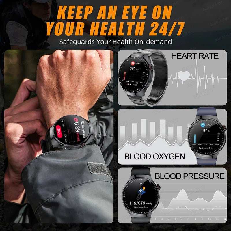 2025 Medical Grade Smartwatch - Uric Acid, Blood Glucose, ECG, Heart Rate & Blood Pressure Health Monitor by Luxe Ahmar – Available at LUXE AHMAR