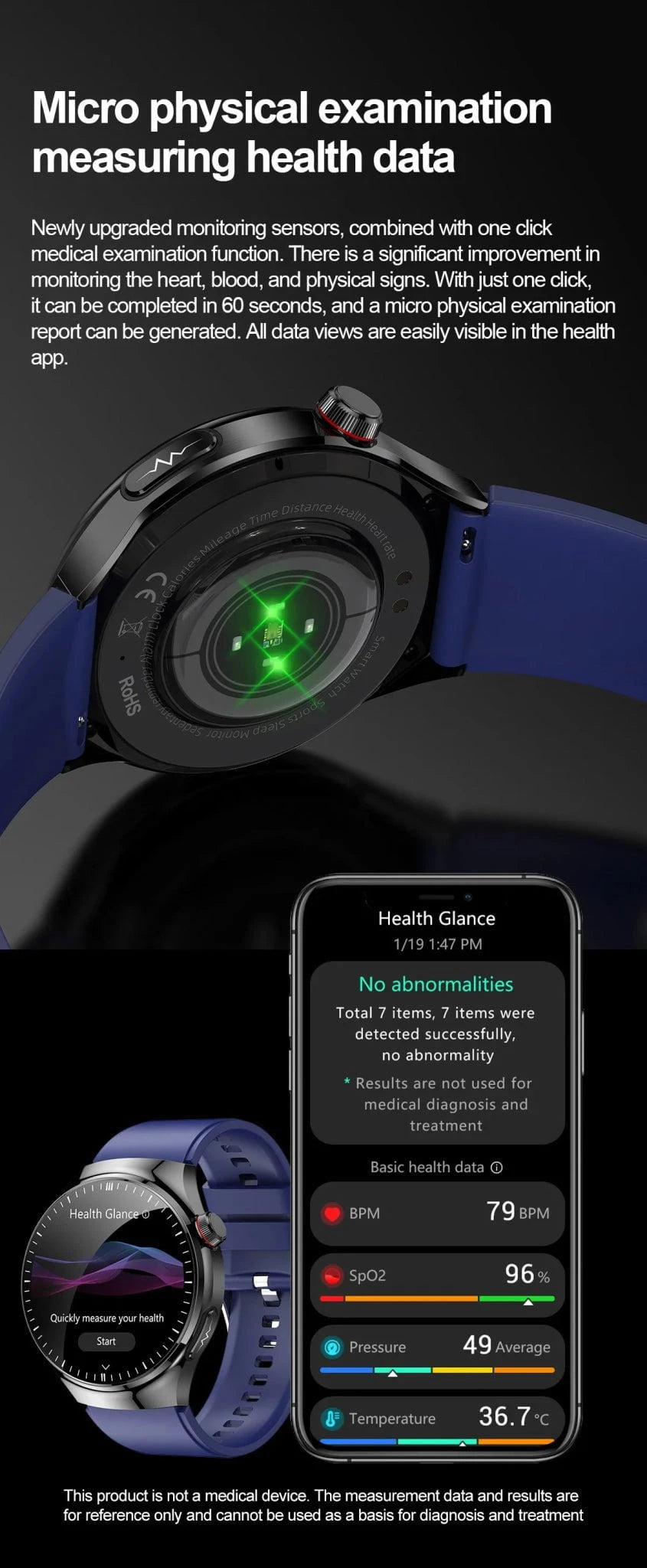2025 Medical Grade Smartwatch - Uric Acid, Blood Glucose, ECG, Heart Rate & Blood Pressure Health Monitor by Luxe Ahmar – Available at LUXE AHMAR