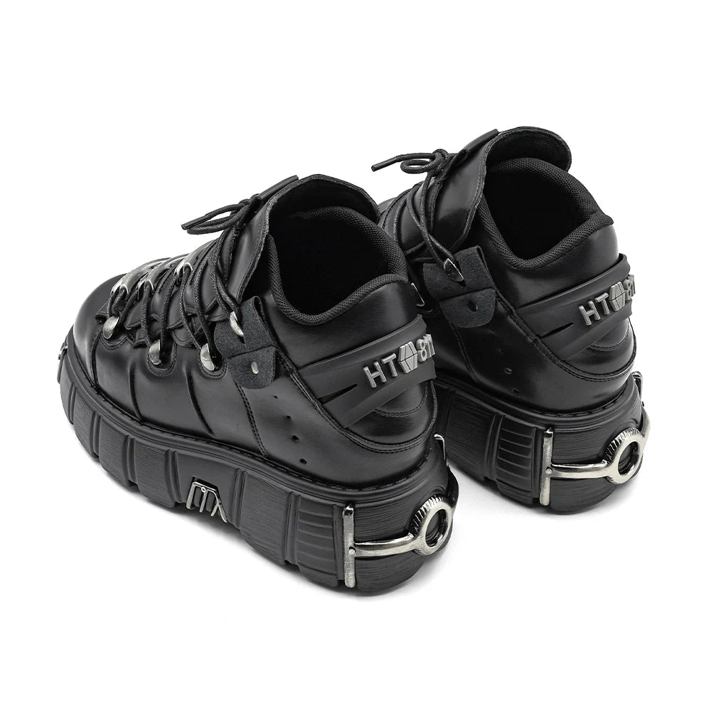 2025 New Punk Style Women's Lace - Up Platform Shoes - 6CM Heel with Metal Decor Rock Boots by Luxe Ahmar – Available at LUXE AHMAR