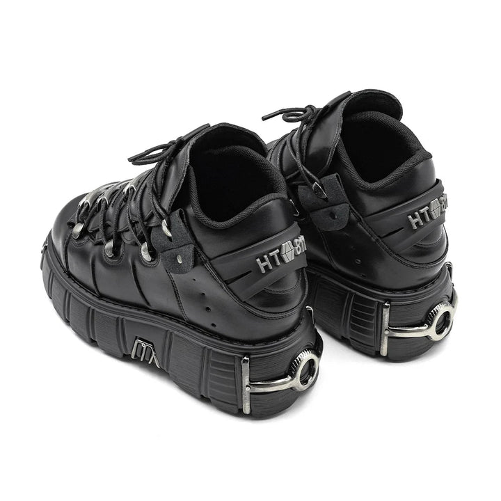 2025 New Punk Style Women's Lace - Up Platform Shoes - 6CM Heel with Metal Decor Rock Boots by Luxe Ahmar – Available at LUXE AHMAR