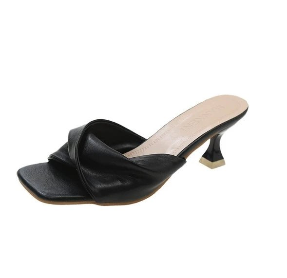 2025 Sexy Pointed Toe Mule High Heels – Women’s Slip - On Slides, Mixed Color Fashion Summer Party Sandal Shoes by Luxe Ahmar – Available at LUXE AHMAR