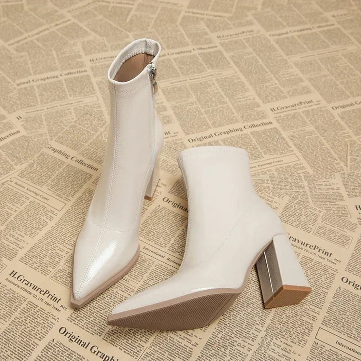 2025 Women’s Pointed Toe Solid Color Boots - Versatile & Comfortable Workplace Banquet Footwear by Luxe Ahmar – Available at LUXE AHMAR