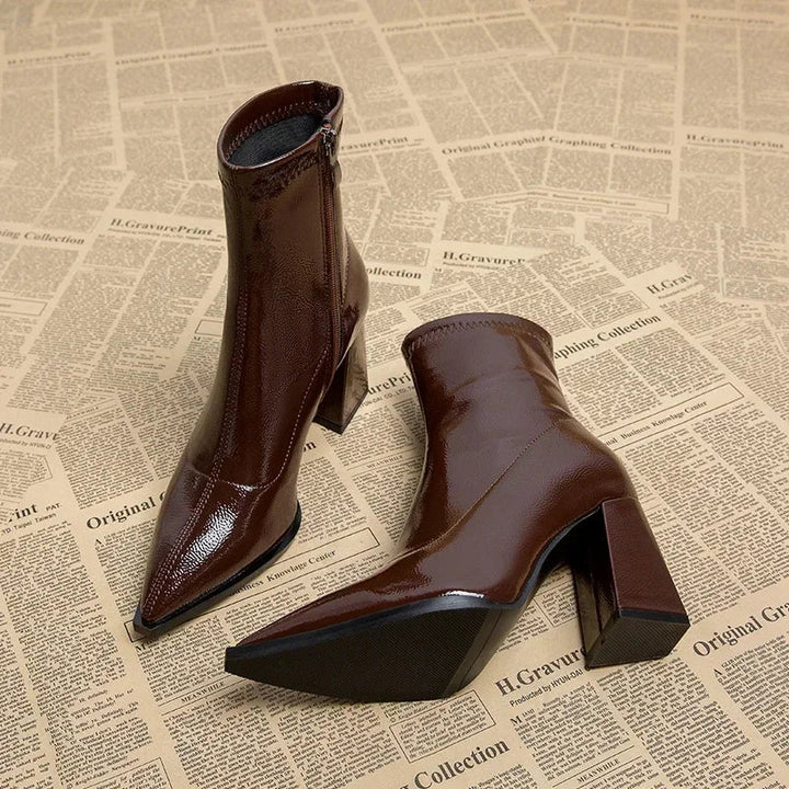 2025 Women’s Pointed Toe Solid Color Boots - Versatile & Comfortable Workplace Banquet Footwear by Luxe Ahmar – Available at LUXE AHMAR