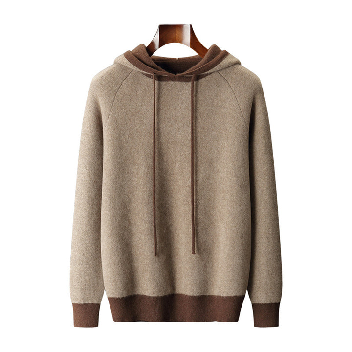 Men’s Knitted Hooded Pullover Sweater – Loose-Fit Winter Korean Style Coat