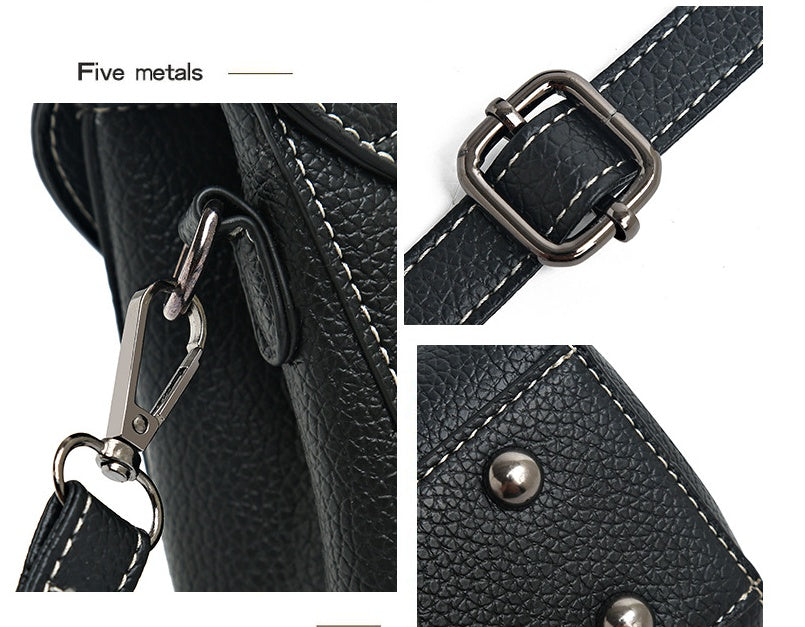 Retro Simple Shoulder Bag Soft Leather