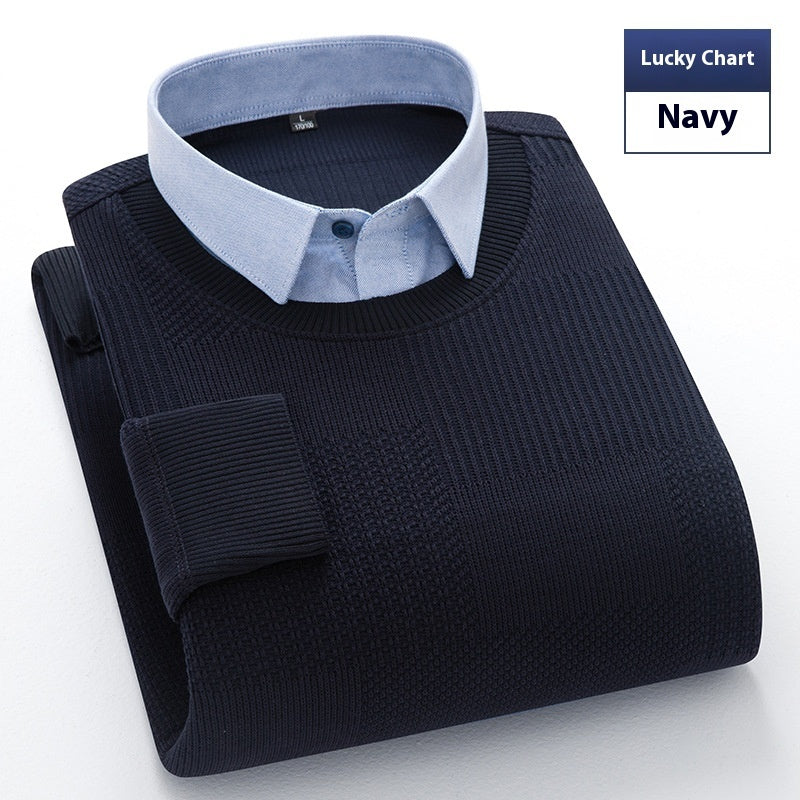 Men's Long Sleeve Fake Two Pieces Shirts