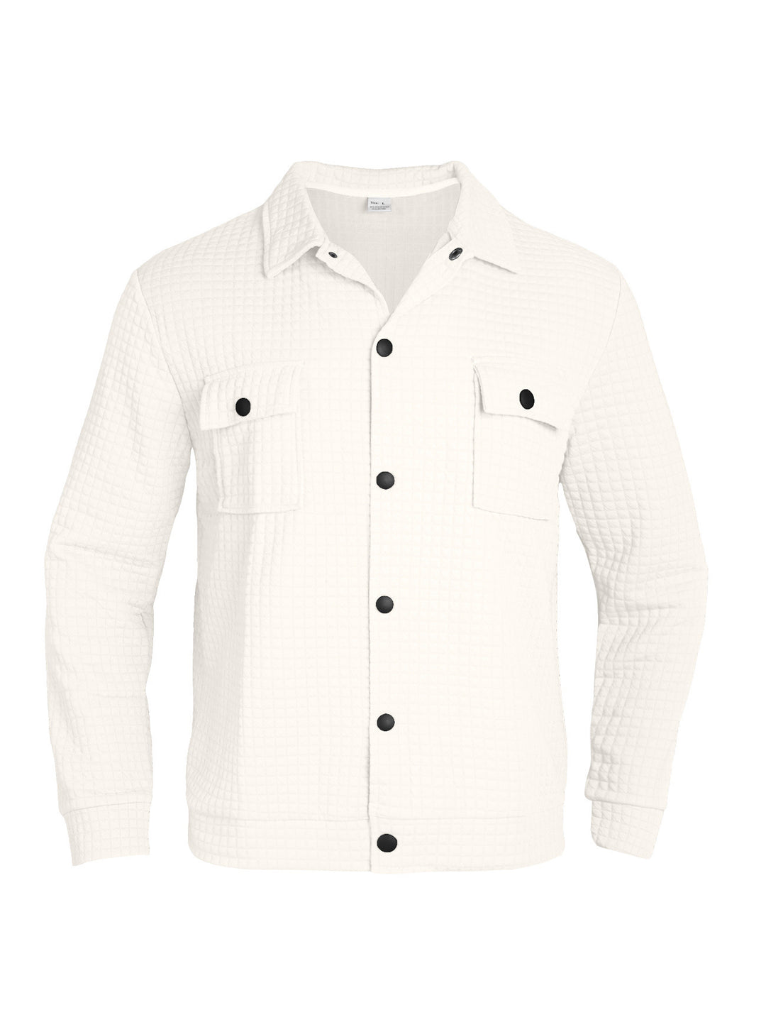 Men’s Casual Jacquard Checkered Knit Shirt – Loose-Fit Autumn Cardigan