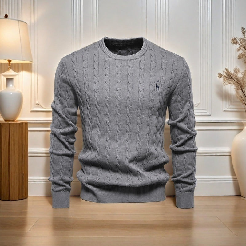 Autumn And Winter Sweater Pullover Deer Embroidery Solid Color Sweater For Men