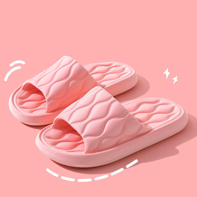 Ripple Style House Slippers EVA Soft Bathroom Slippers Women Men Shoes Home