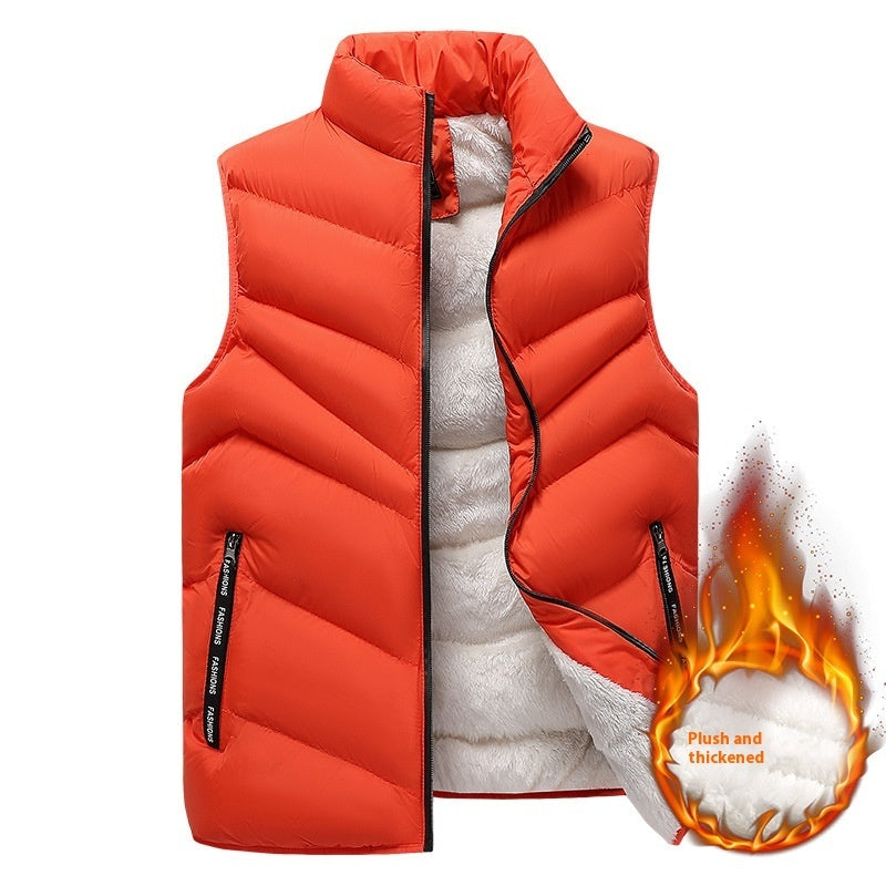 Men's Autumn And Winter Warm Outdoor Lamb Wool Vest