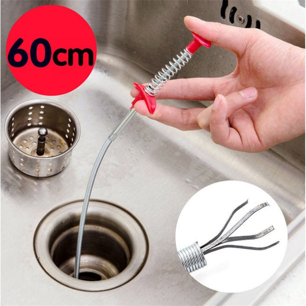 60CM Flexible Sewer Dredger Spring Pipe Cleaner – Drain Clog Remover Hair Catcher Tool for Kitchen & Bathroom Sink by LUXE AHMAR – Available at LUXE AHMAR