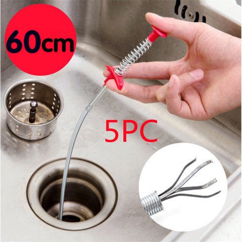 60CM Flexible Sewer Dredger Spring Pipe Cleaner – Drain Clog Remover Hair Catcher Tool for Kitchen & Bathroom Sink by LUXE AHMAR – Available at LUXE AHMAR