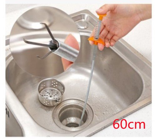 60CM Flexible Sewer Dredger Spring Pipe Cleaner – Drain Clog Remover Hair Catcher Tool for Kitchen & Bathroom Sink by LUXE AHMAR – Available at LUXE AHMAR