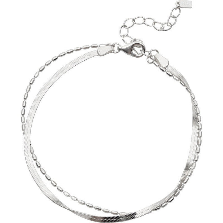 925 Silver Cold Wind Double Layer Snake Bones Chain Bracelet For Women by Luxe Ahmar – Available at LUXE AHMAR