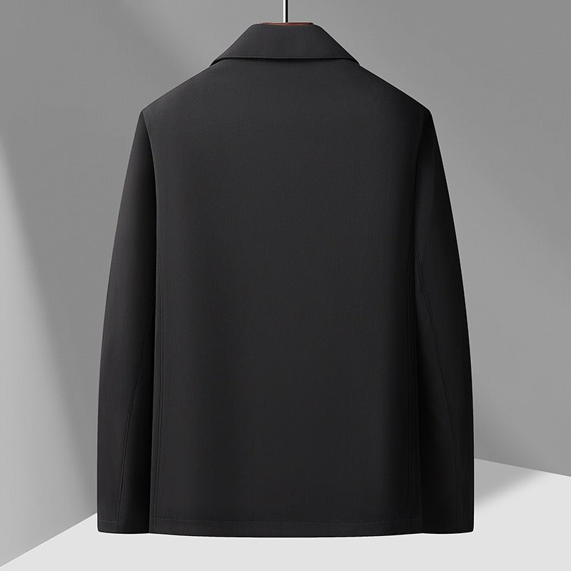 Men’s Business Casual Lapel Jacket – Slim Fit Button-Down Spring & Autumn Coat