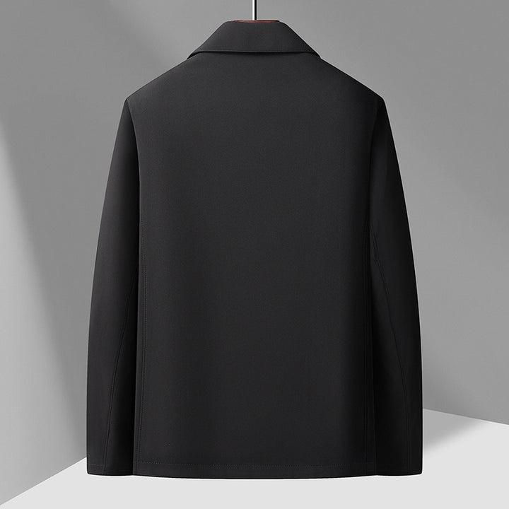 Men’s Business Casual Lapel Jacket – Slim Fit Button-Down Spring & Autumn Coat