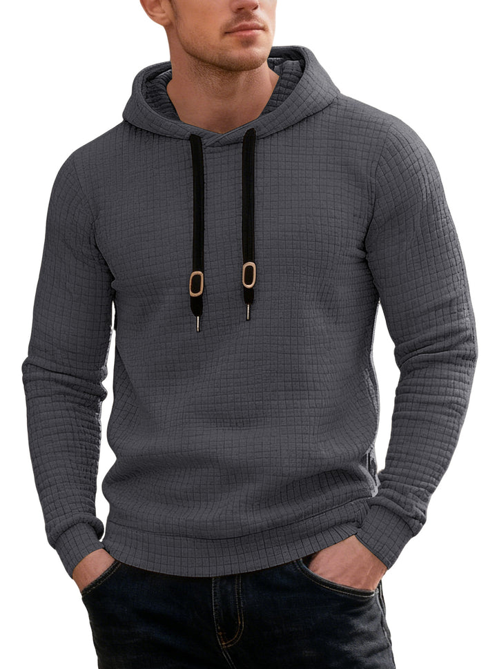 Men’s Casual Plaid Hoodie – Long Sleeve Loose-Fit Pullover Sweatshirt