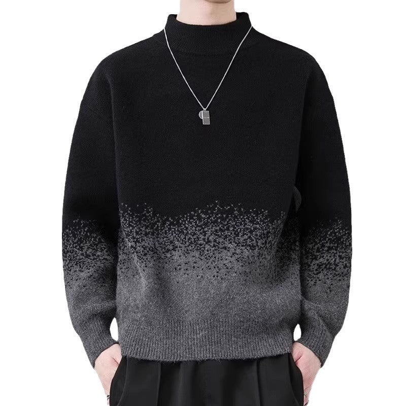 Men's Gradient Color Woolen Sweater