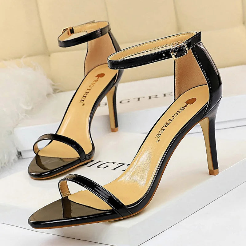 BIGTREE Super High Heels 11cm – Patent Leather Women’s Pumps, Sexy Stiletto Open Toe Heels, Ladies Shoes 2025