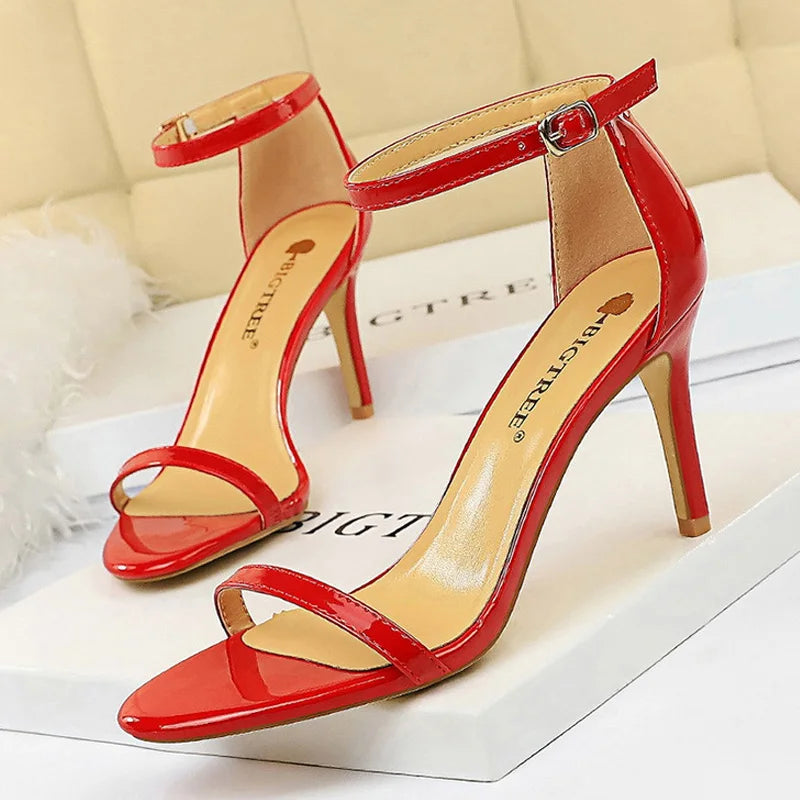 BIGTREE Super High Heels 11cm – Patent Leather Women’s Pumps, Sexy Stiletto Open Toe Heels, Ladies Shoes 2025