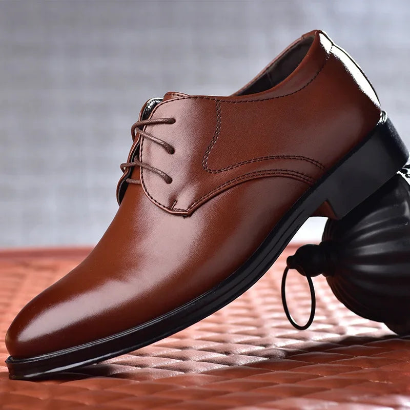 Men's Black Leather Oxfords – Formal Wedding, Party & Business Shoes for Men