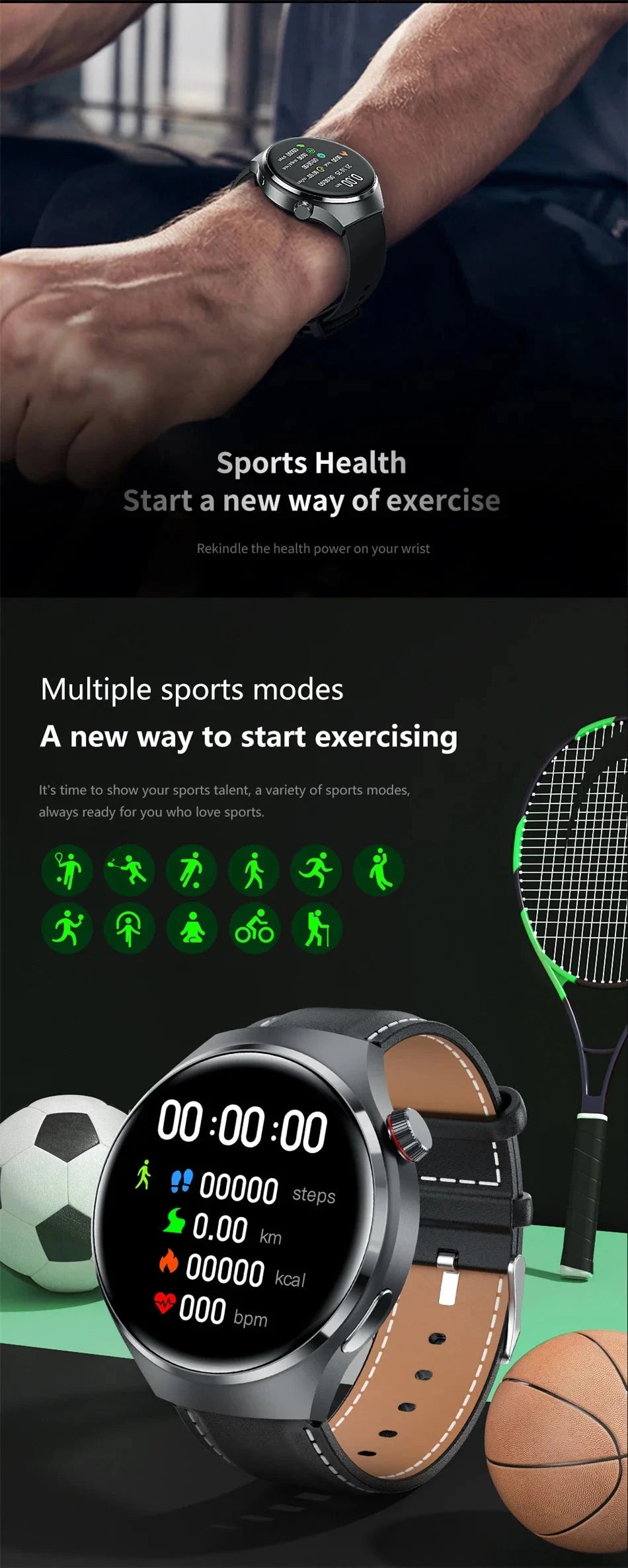 HUAWEI Watch Pro GPS NFC Smartwatch for Men - 360*360 AMOLED Screen, Bluetooth Call, Heart Rate Monitor, IP68 Waterproof