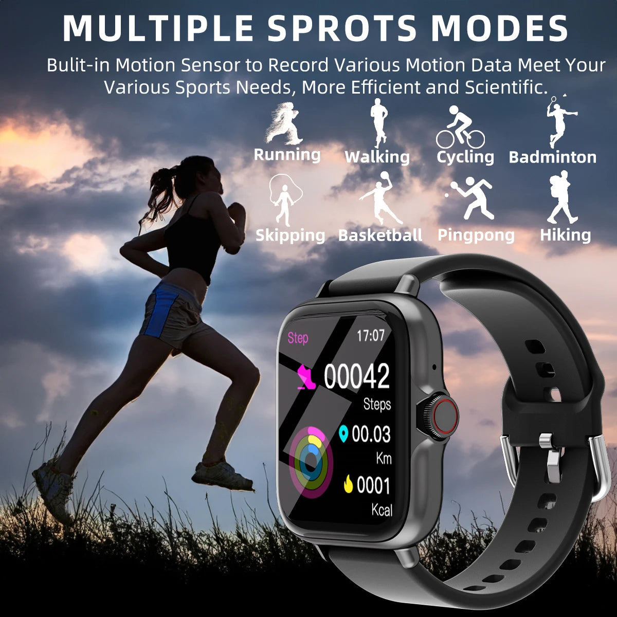 "1.83'' Waterproof Smartwatch with Call, Sleep, and Fitness Tracking for iPhone & Android