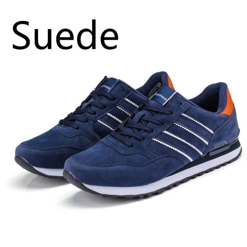 Men's Casual Sneakers – Light Suede Running Shoes, Breathable Mesh Jogging & Sport Shoes for Outdoor Activities