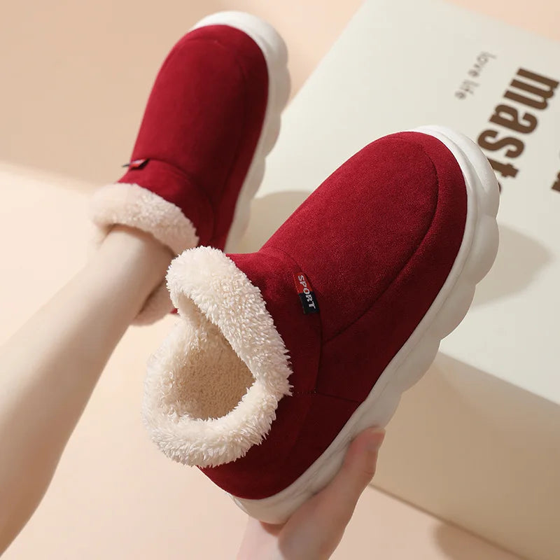 Kidmi Winter Warm Fur Men's Shoes – Outdoor Fuzzy Non-Slip Casual Slippers with Soft Plush Lining