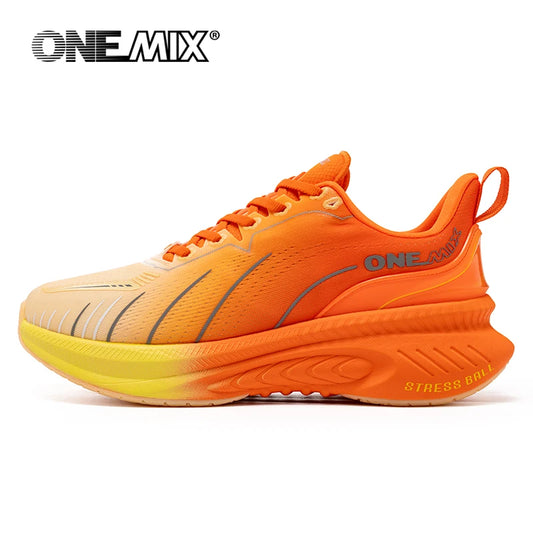 ONEMIX Cushioning Running Shoes for Men – Heavy-Duty Lace-Up Sports Sneakers, Non-Slip & Outdoor Athletic Shoes for Women