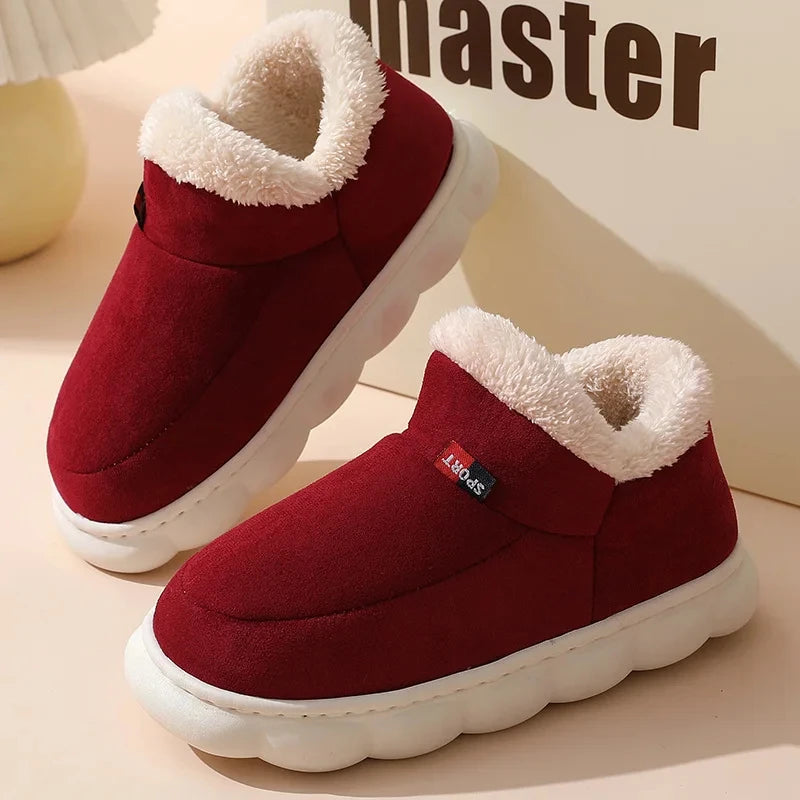 Bebealy Winter Men’s & Women’s Plush Slippers – Cozy Non-Slip Indoor & Outdoor Fur Shoes