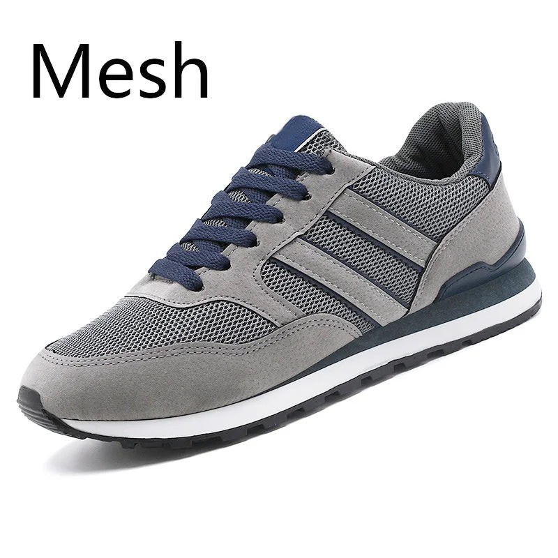 Men's Casual Sneakers – Light Suede Running Shoes, Breathable Mesh Jogging & Sport Shoes for Outdoor Activities