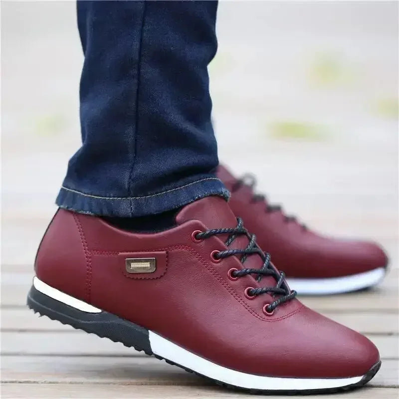 Men's PU Leather Casual Shoes – Warm Business Sneakers for Outdoor & Everyday Wear