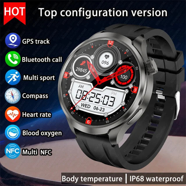 HUAWEI Outdoor Sports Smartwatch for Men – 1.85" AMOLED Screen, NFC, GPS, Heart Rate Monitor, Waterproof, Bluetooth Call